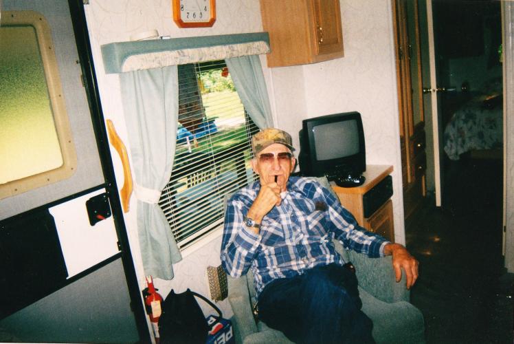 DAD IN HIS CAMPER THAT HE LOVED